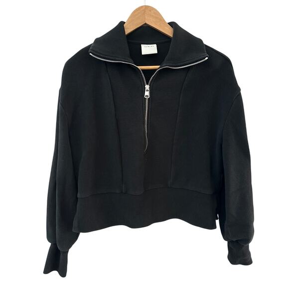 Varley Ramona Half Zip Sweatshirt Ribbed Black Size XXS - Picture 4 of 11